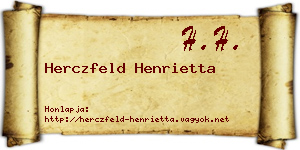 Herczfeld Henrietta névjegykártya